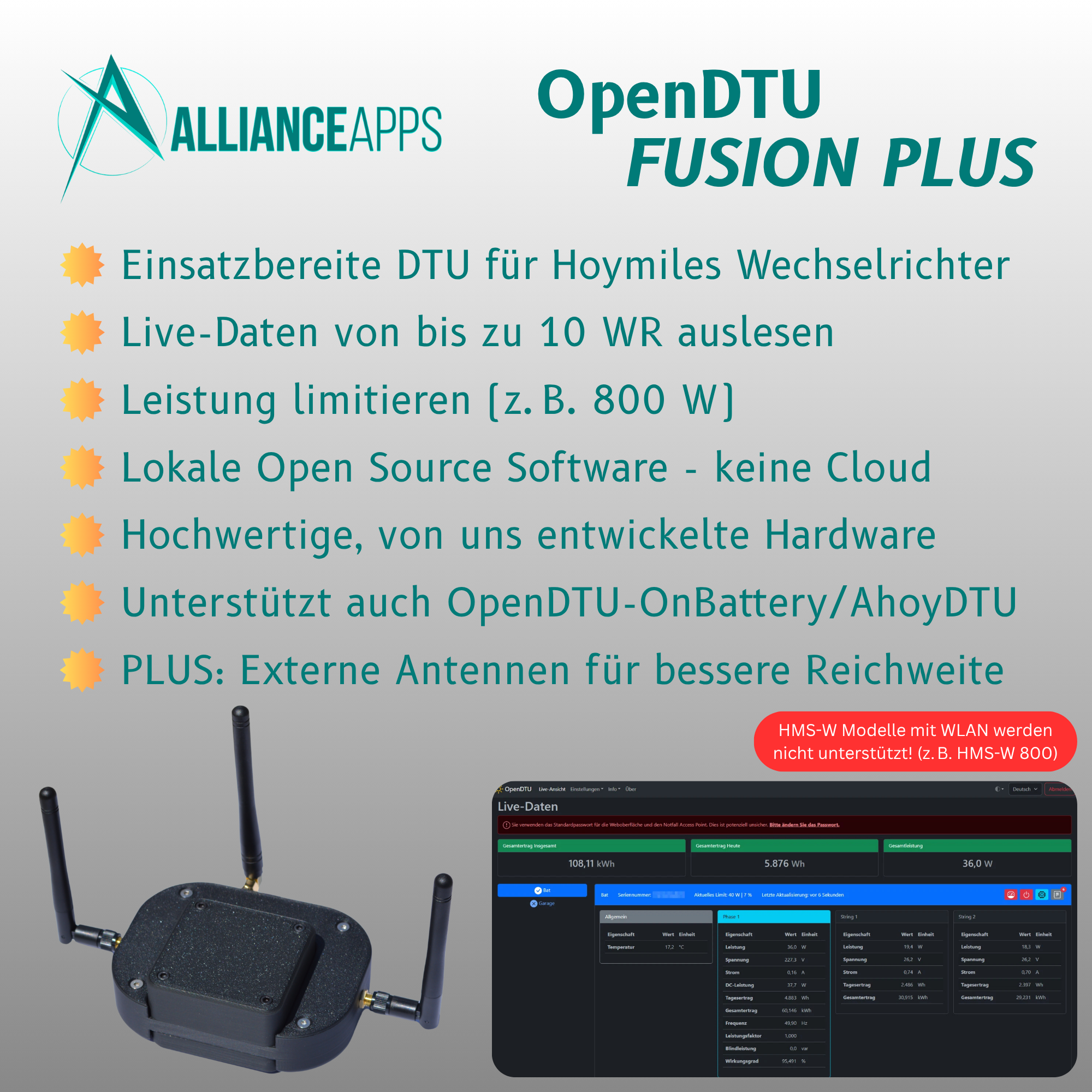 AllianceApps OpenDTU Fusion Plus